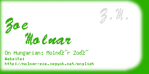 zoe molnar business card